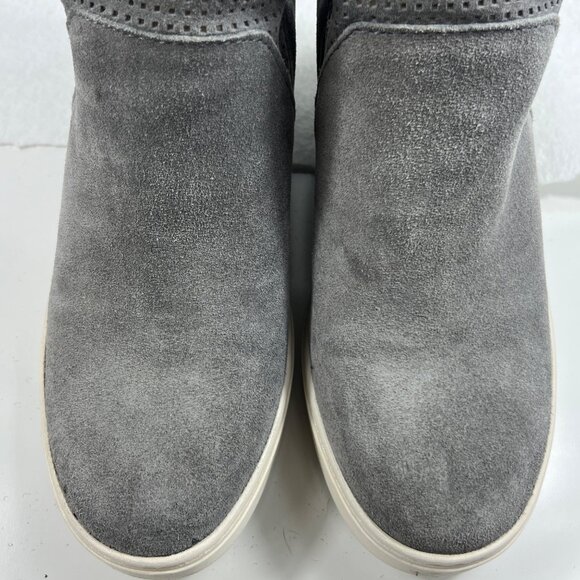 Söfft Seabrook Gray Suede Perforated Wedge Sneakers Back Zipper Closure Size 10M - Picture 5 of 11